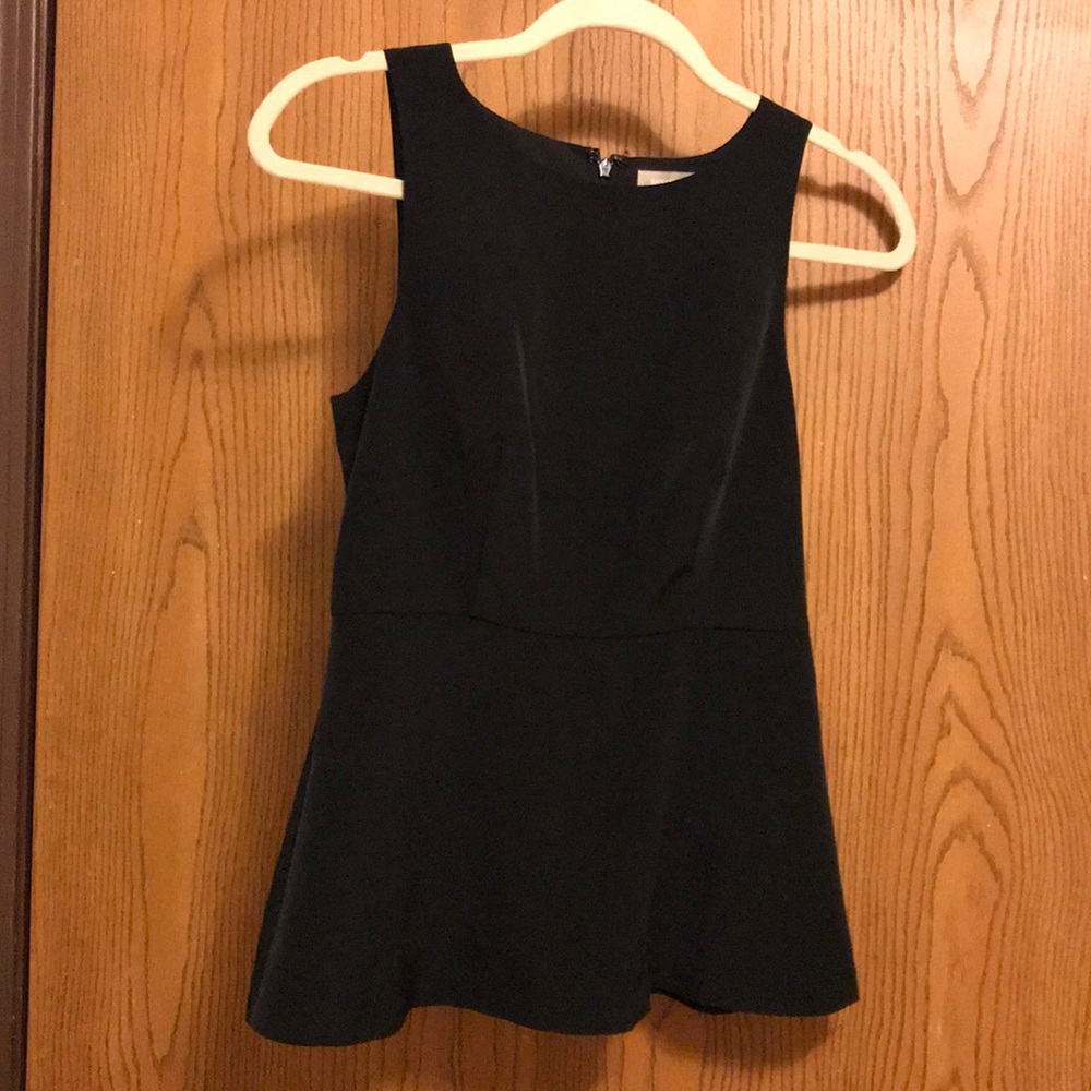 Textured black peplum top